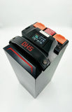Top view of DHSXE Ultra Bee lithium battery with smart display and DHS handle
